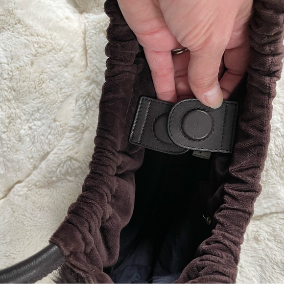 HYPE brown velvet and fur bag designer fun elegance - Picture 6 of 11